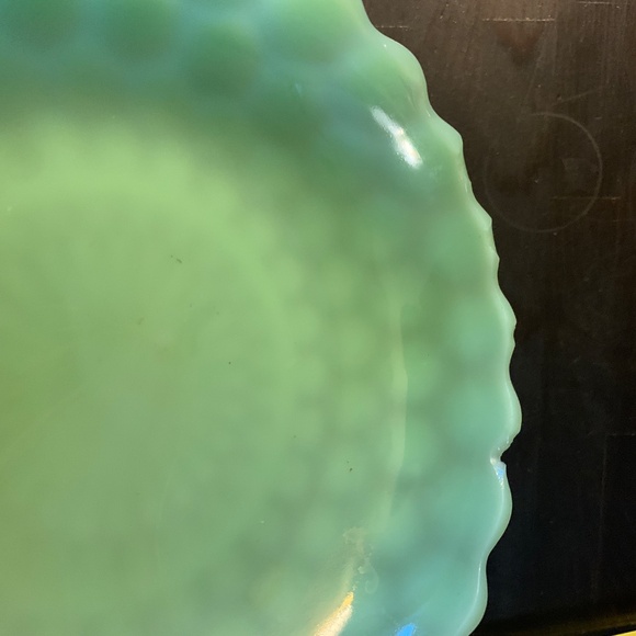 Vintage Fire King Jadeite Bubble Bowl Anchor Hocking green milk glass (chip) - Picture 4 of 8